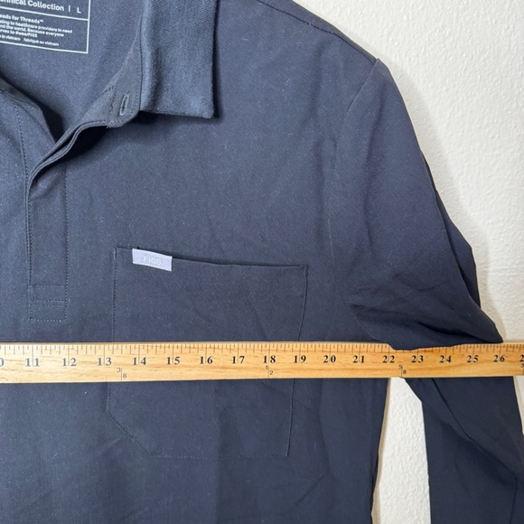 FIGS Technical Collection Shirt Men's Large Black Polo Long-Sleeve Scrub - Picture 8 of 9